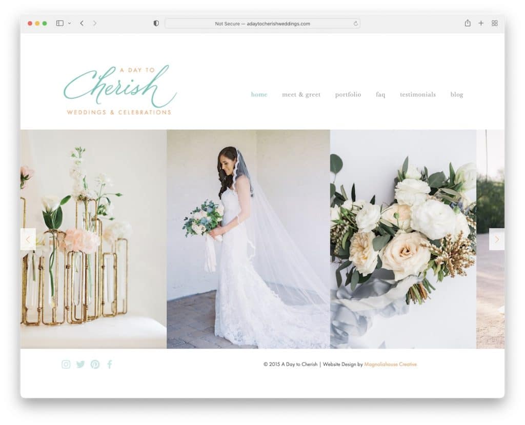 un giorno per amare il sito web del matrimonio