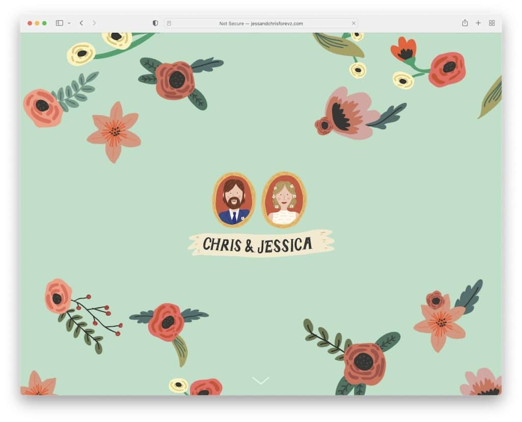 Sito web del matrimonio di jess e chris