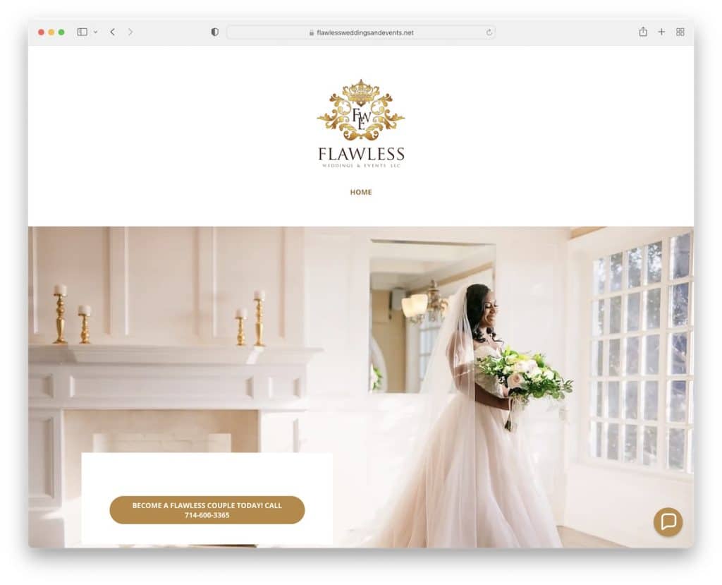 sito web per matrimoni ed eventi impeccabile