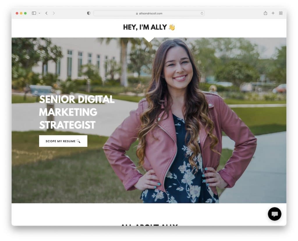 sito web del curriculum di allison driscoll