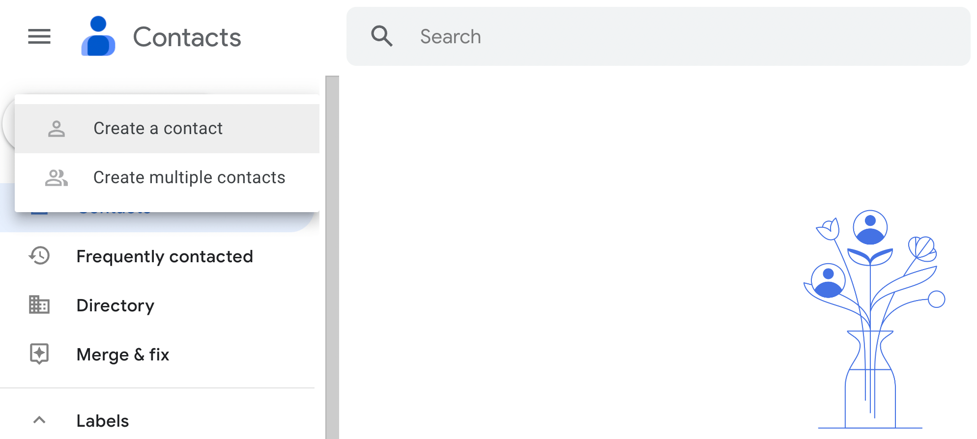 Crea un contatto Google.