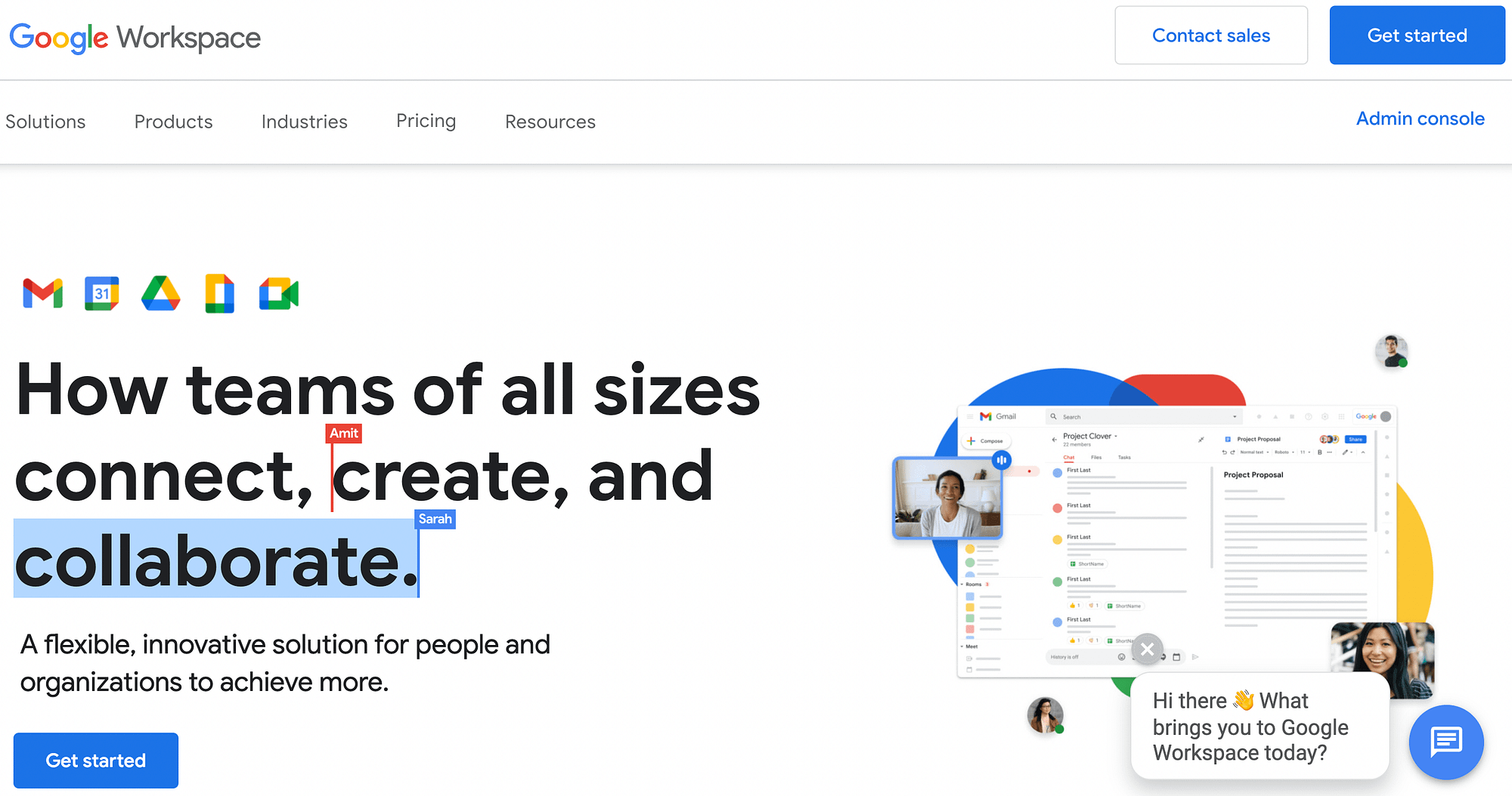Il sito web di Google Workspace.
