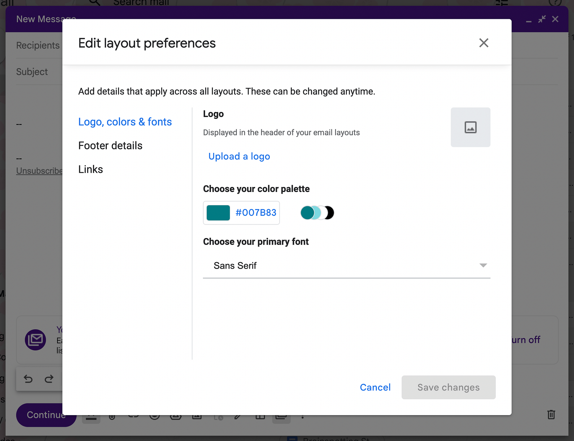 Modifica le preferenze di layout nella modalità di invio multiplo di Gmail.