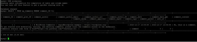 Interfaccia a riga di comando MySQL