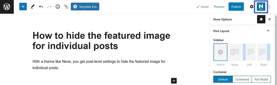 pda-hide-featured-image-wordpress-single-post-neve-选项