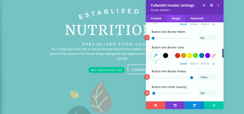 Divi Fullwidth Header Gradient Background Layout 2 زر الحد