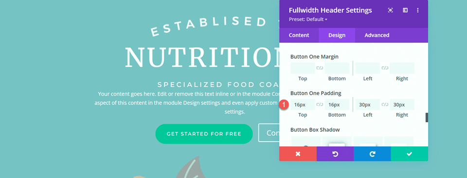 Divi Fullwidth Header متدرج تخطيط الخلفية 2 زر الحشو
