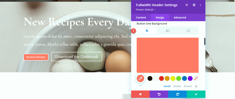 Divi Fullwidth Header التدرج تخطيط الخلفية 1 زر الخلفية