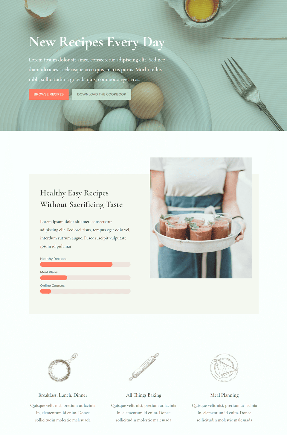 Divi Fullwidth Header متدرج تخطيط الخلفية 1 تصميم كامل