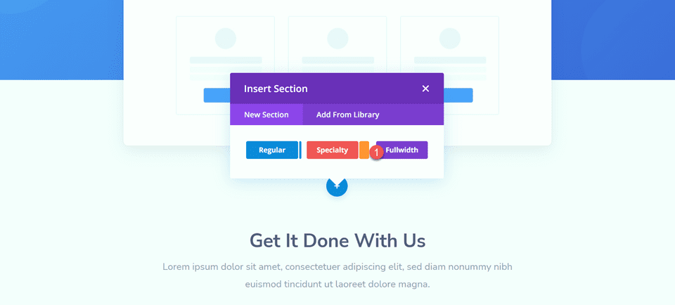 Divi Fullwidth Header Gradient Background Layout 3 قسم العرض الكامل