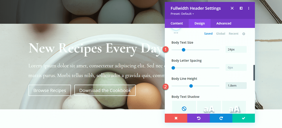 Divi Fullwidth Header متدرج تخطيط الخلفية 1 ارتفاع الخط