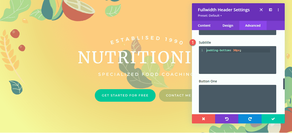 Divi Fullwidth Header تنسيق الخلفية المتدرجة 2 العنوان الفرعي CSS