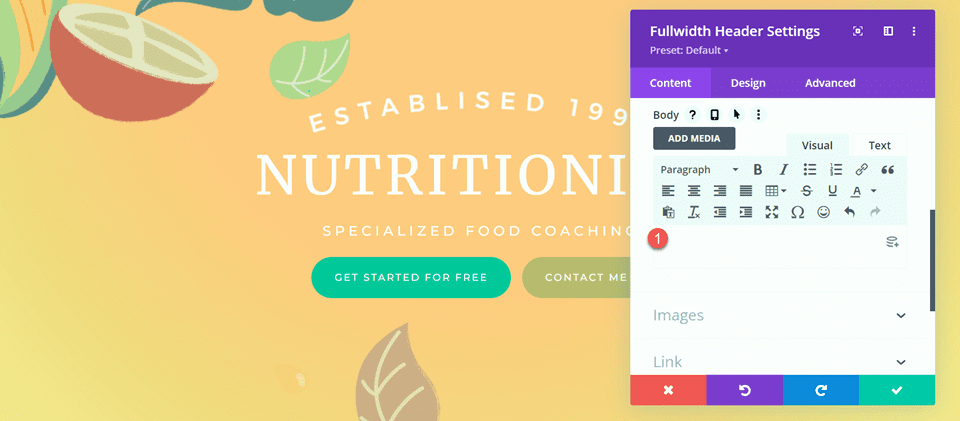 Divi Fullwidth Header Gradient Background Layout 2 إزالة الجسم