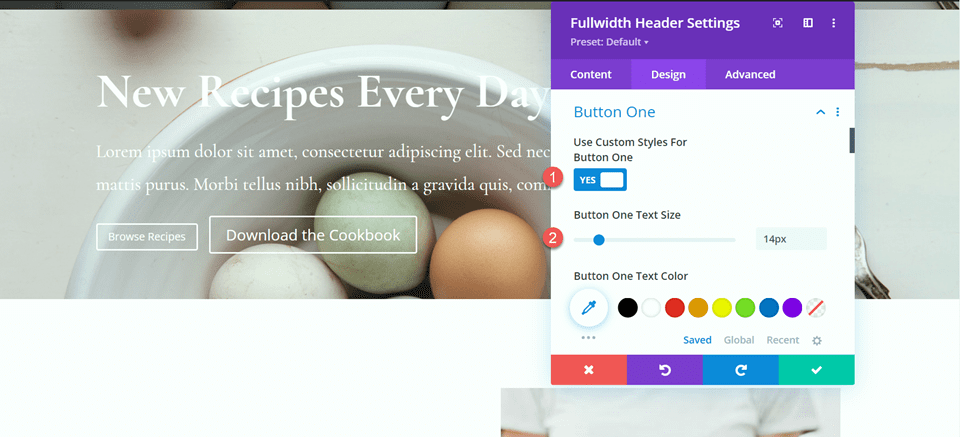 Divi Fullwidth Header تخطيط خلفية متدرجة 1 أنماط زر