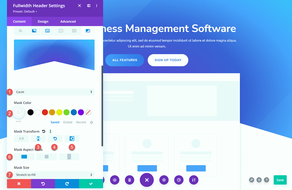 Divi Fullwidth Header Gradient Background Layout 3 قناع الخلفية