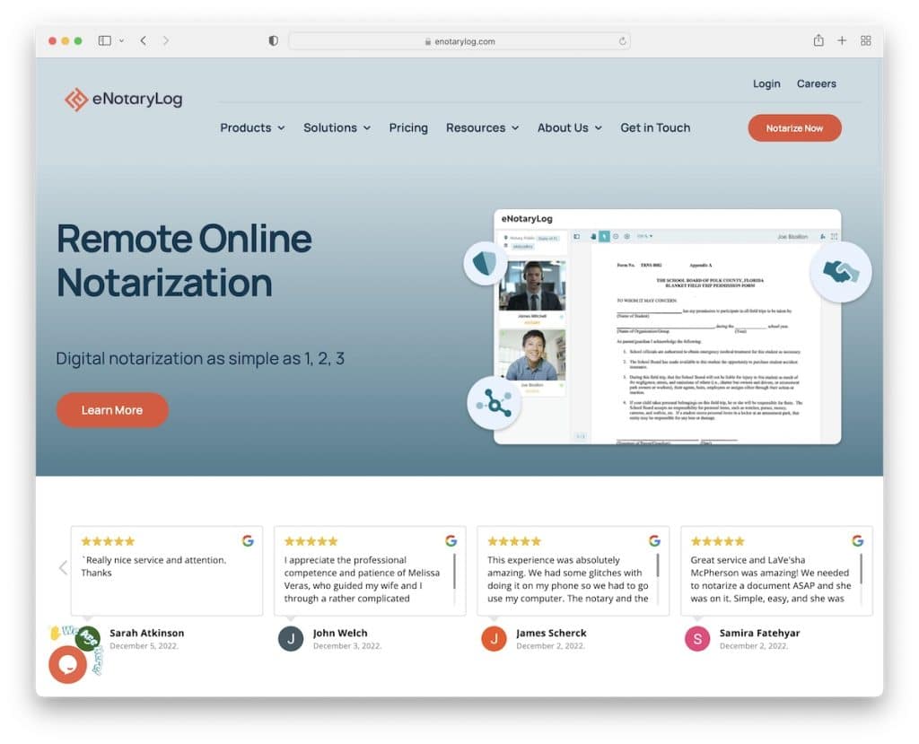enotarylog 공증 웹 사이트