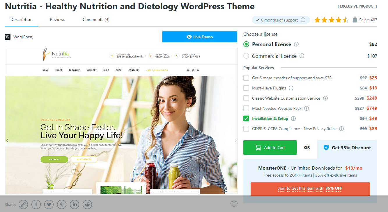 Nutricia 主题 - 食品与营养 WordPress 主题
