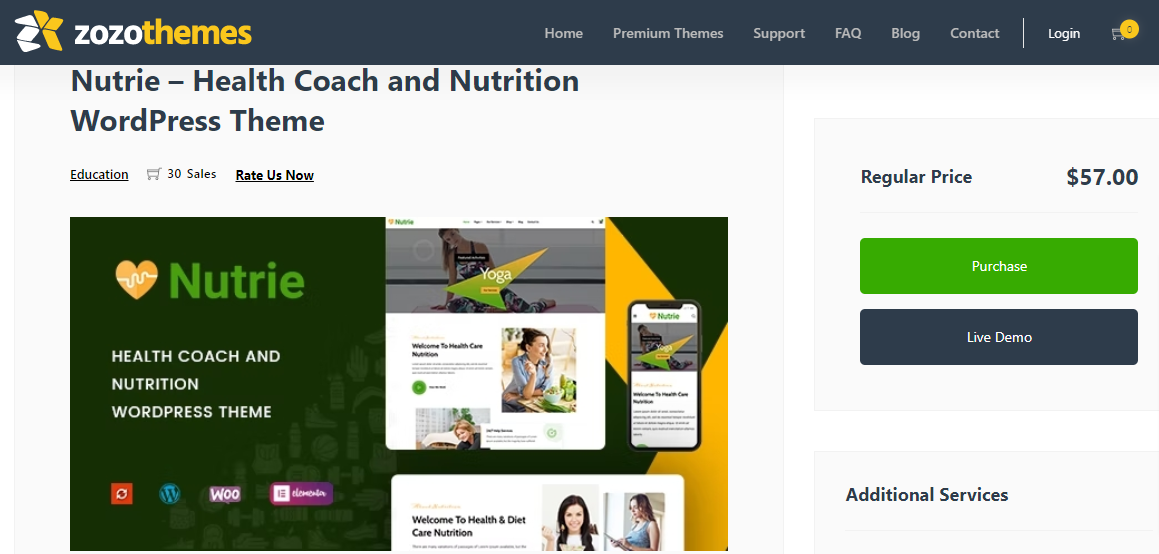 Nutrie 主题 - 食品与营养 WordPress 主题