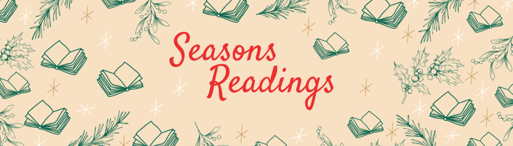 文字内容为:带有红色字体的棕褐色背景上的 Seasons Readings
