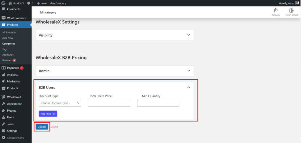 如何使用 WholesaleX 12 設置 WooCommerce 類別折扣 Setting Discount from Category Editor