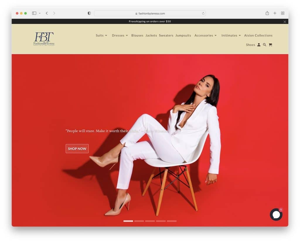 teresa dropshipping 웹 사이트 예의 패션
