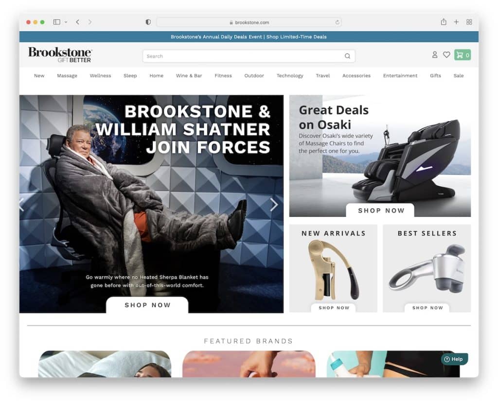 brookstone dropshipping 웹 사이트 예