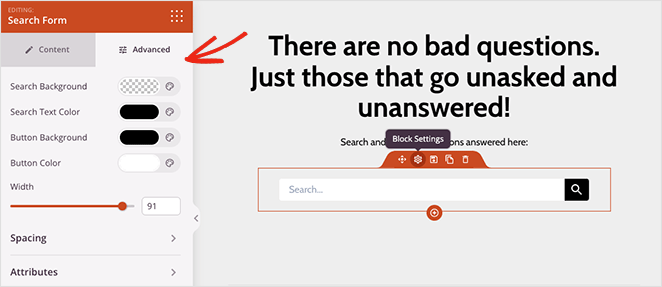 searchformsettings - SeedProd Customize the search form settings