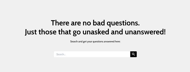 faqpagesearchbox - SeedProd FAQ page search box example