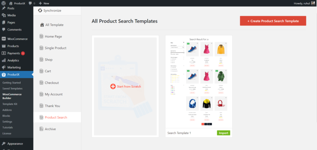 Come personalizzare la pagina dei risultati di ricerca di WooCommerce con ProductX 4 Creating WooCommerce Search Result Page