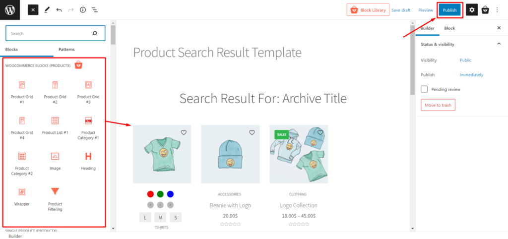 Come personalizzare la pagina dei risultati di ricerca di WooCommerce con ProductX 5 Arranging Search Result Page