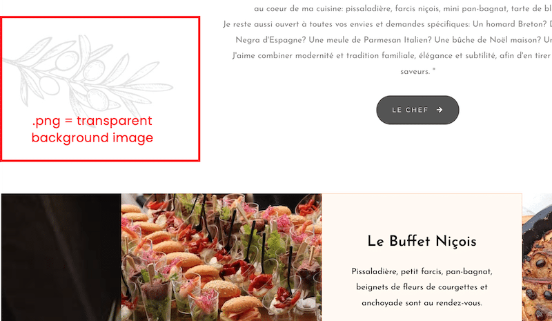 Image .png supportant la transparence (WebP pourrait aussi être utilisé) - Source : Traiteur Le point Gourmand