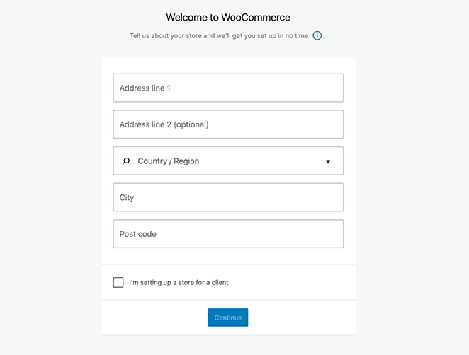 woocommercestore詳細 - SeedProd enter your woocommerce store details