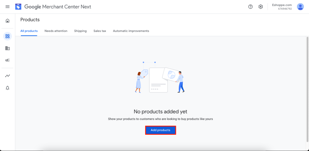 Fügen Sie Produkte zum Google Merchant Center hinzu
