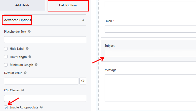 Habilitar autocompletar campos de formulario de autocompletar de WordPress usando una cadena de consulta