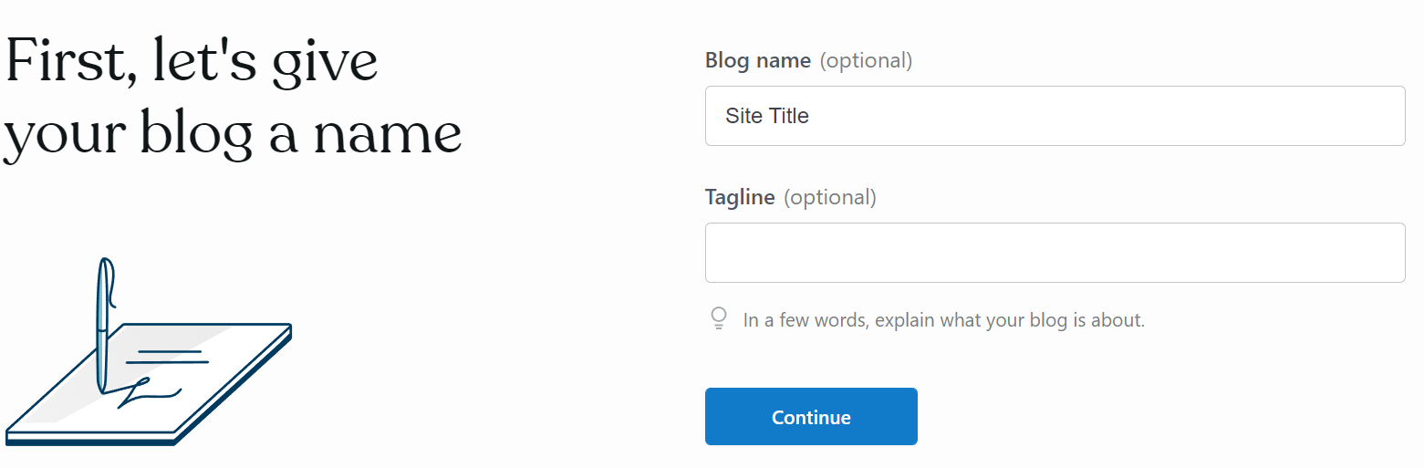 decidir el título y el eslogan de un blog