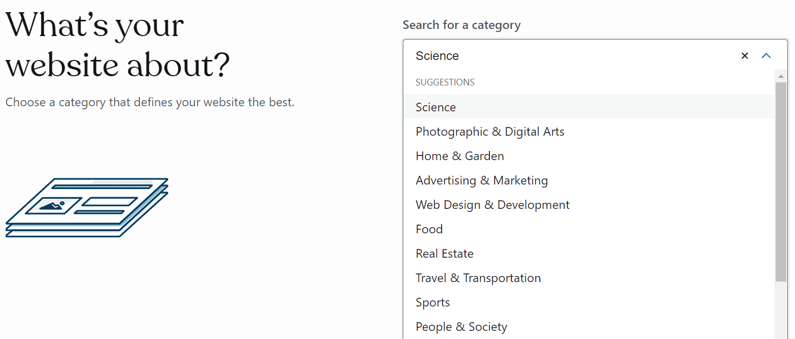 lista de temas e industrias del sitio web