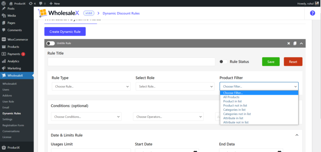 WooCommerce ロールベースの配送方法を設定する方法 9 WholesaleX Product Filter