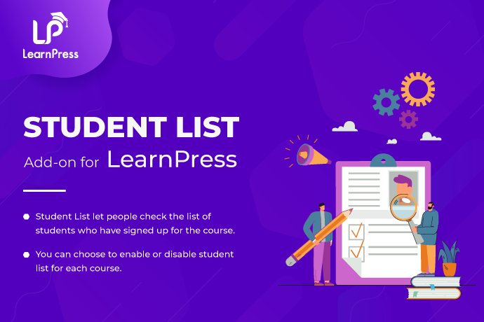 Componenti aggiuntivi LearnPress: raccolte gratuite e premium 80 student list add on for learnpress