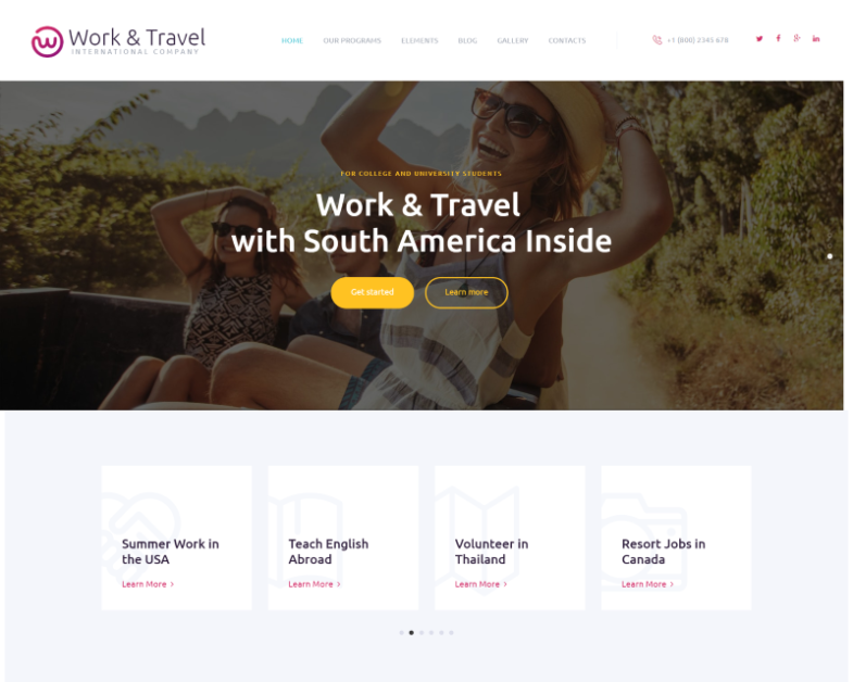 Cómo lanzar un sitio web de trabajo conjunto con un tema de WordPress 73 Work and Travel WordPress theme