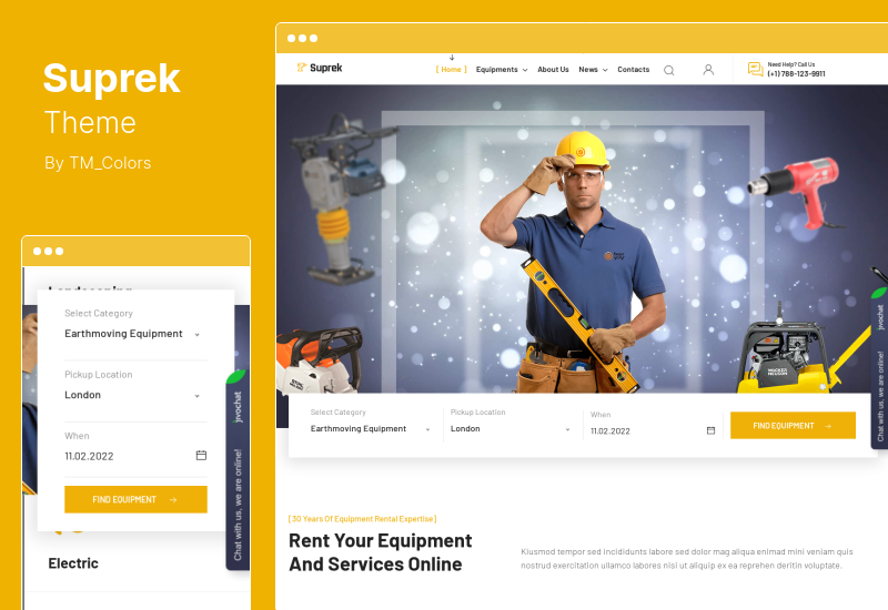 Suprek Theme - 장비 대여 마켓플레이스 WordPress Theme