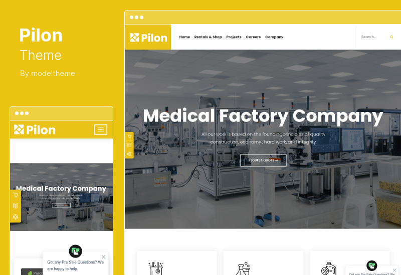 Pilon Theme - 산업 및 공장 WordPress Theme
