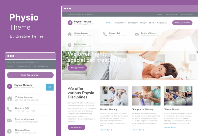 Physio Theme - 물리 치료 및 의료 클리닉 WordPress Theme