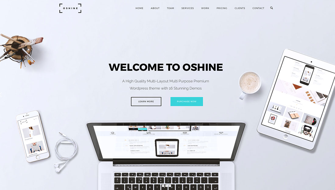 Temas simples de WordPress para portafolios para todos 73 oshine portfolio wordpress theme