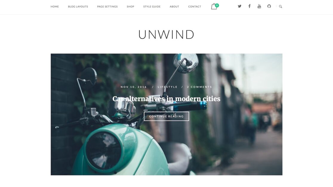 シンプルな WordPress テーマ - 2023 年のベスト 76 unwind wordpress theme