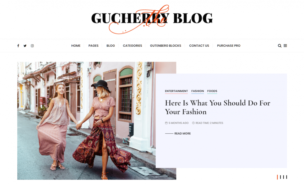 シンプルな WordPress テーマ - 2023 年のベスト 75 gucherry blog wordpress theme