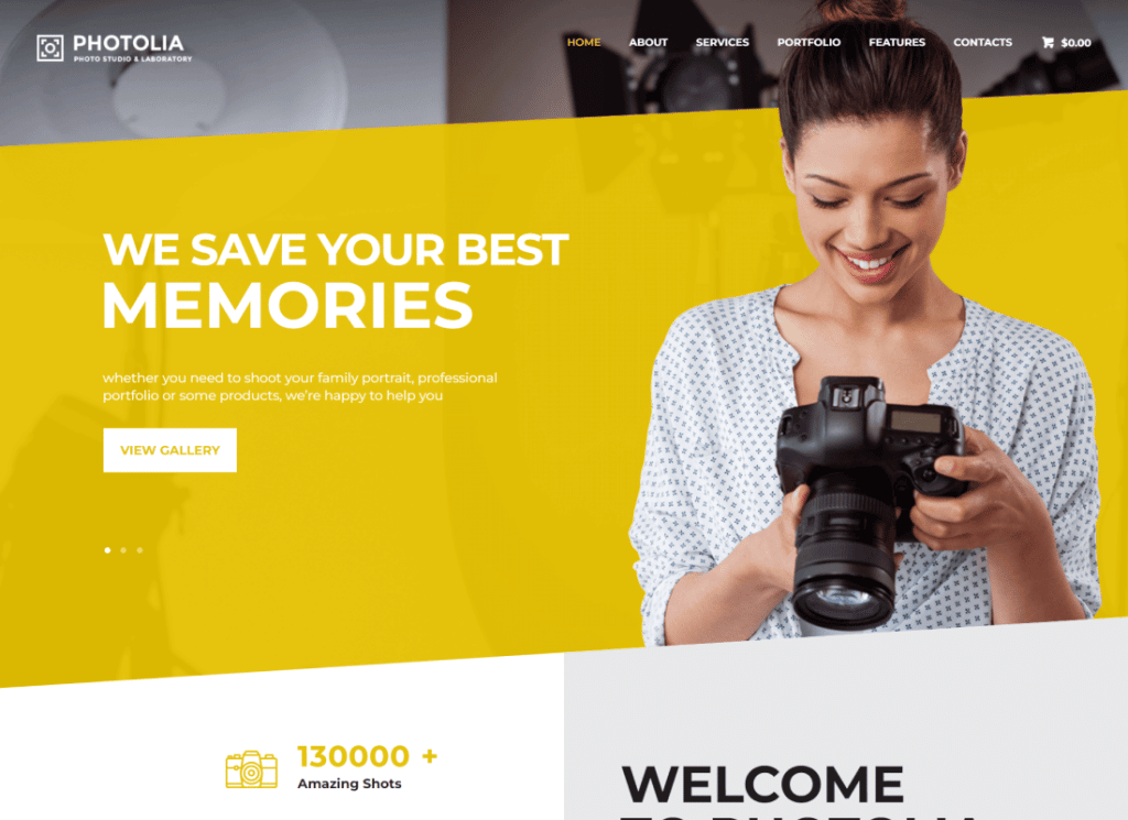 포토리아 | 사진 회사 및 용품점 WordPress Theme