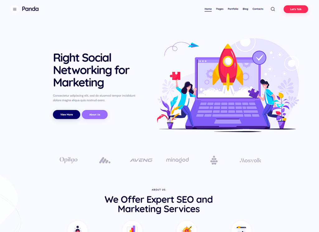 Panda - Agenzia di marketing creativo e tema WordPress SEO