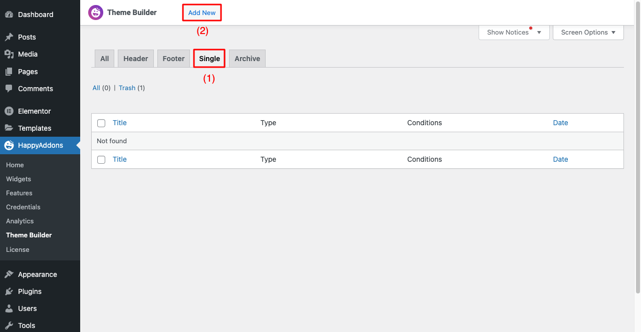 WordPress Yazılarına Sosyal Medya Paylaşım Butonları Nasıl Eklenir 4 Create Single Post Using HappyAddons Theme Builder