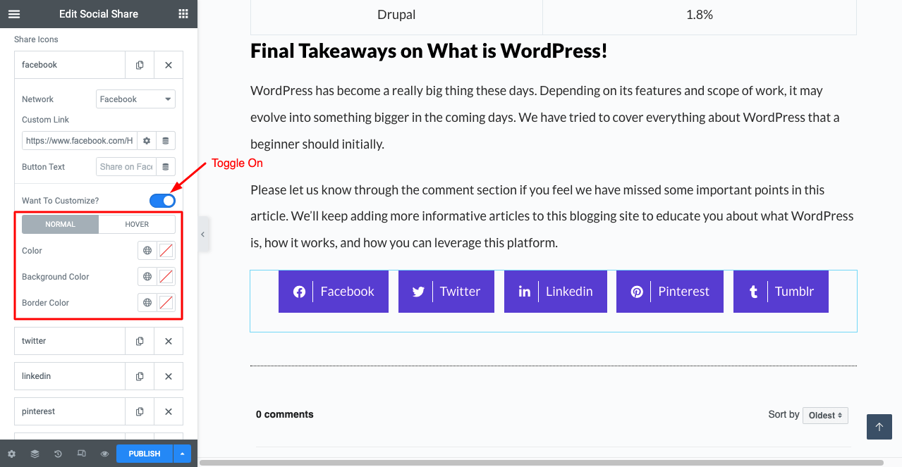 WordPress Yazılarına Sosyal Medya Paylaşım Butonları Nasıl Eklenir 10 Customize Social Share Buttons Individually
