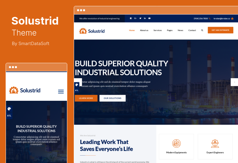 ธีม Solustrid - ธีม WordPress สำหรับธุรกิจโรงงานและอุตสาหกรรม